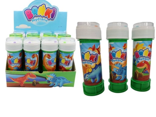 farebné mydlové bubliny 60 ml DINOSAURY 12 ks