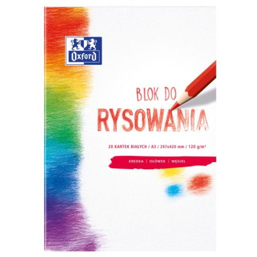 Oxford podložka na kreslenie A3, 20 listov, 120 g/m2, biela