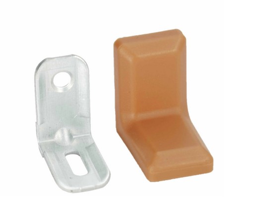 Kovový uholník fi4 hnedá/olša + plast, 4 ks.