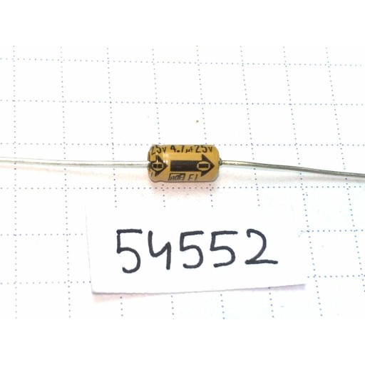 Axiálny elektrolytický kondenzátor 4,7uF 25V 4x7mm x20