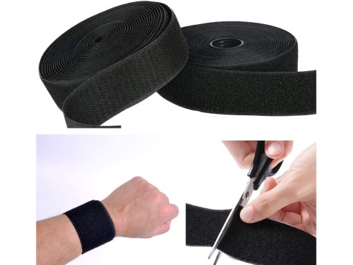 PEVNÁ PÁSKA NA VELCRO OBOJSTRANNÁ, šírka 38 mm * 5 METROV ČIERNA