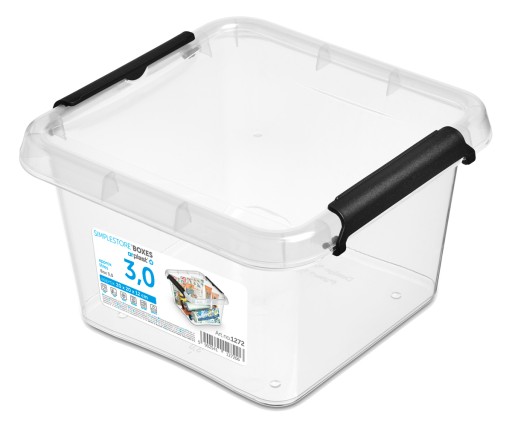 Sada priehľadných plastových nádob s vekom 3L Box Box
