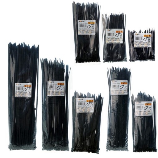 Sťahovacia páska 2,5 x 200 Nylon 66 Čierna - 100 ks.