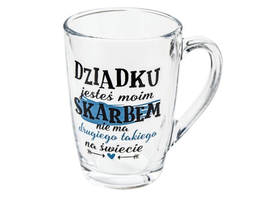 SKLENENÝ hrnček PRE DEDKA, DEDKO TY SI MÔJ POKLAD DEŇ STARÝCH RODIČOV 300 ML