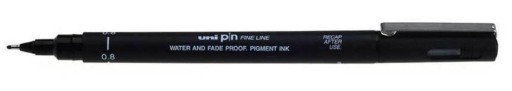 UNI PIN 200 jemná vložka 0,8 mm, čierna