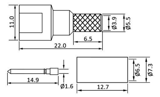 Konektor FME 50 Ohm nalisovaný na kábel H-155