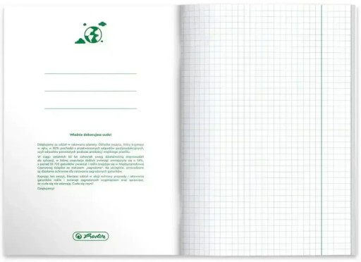 Herlitz ECO A5 mriežkovaný počítačový zošit, 60 listov