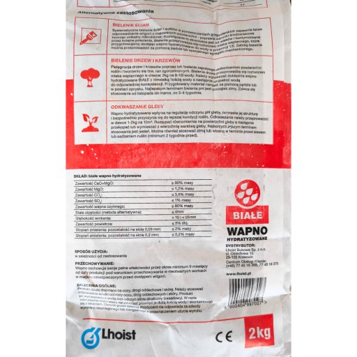 Limetka hydratovaná Biela 2 kg LHOIST