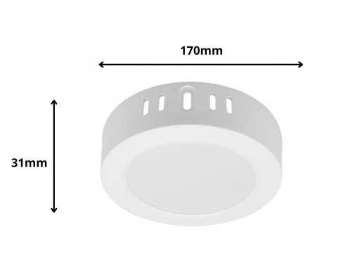 Lampa LED prisadené na povrch okrúhle 17 cm 12W 4000K + napájací zdroj