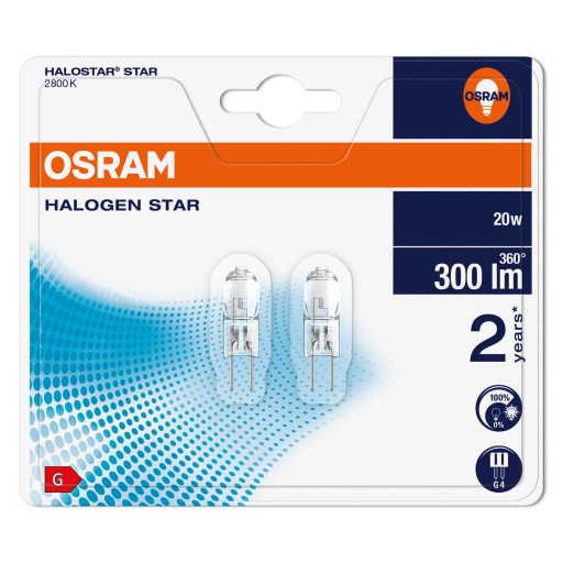 Halogénová žiarovka CAPSULE 20W G4 12V OSRAM 2 ks.