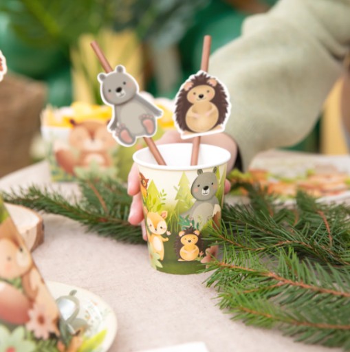 PAPIEROVÉ POHÁRKY NA NArodeninovú oslavu FOREST FRIENDS 6 ks