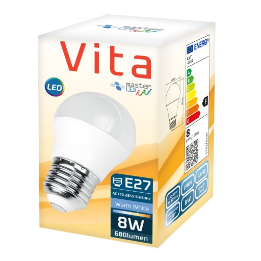 LED žiarovka E27 2835 SMD 800lm 8W guľa G45 230V