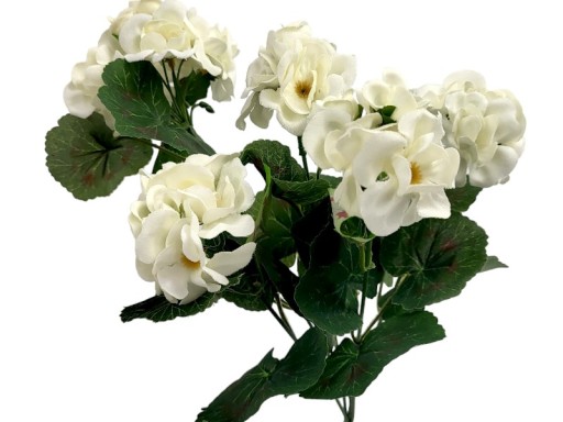 Umelé kvety Geranium na balkónovú terasu - biela