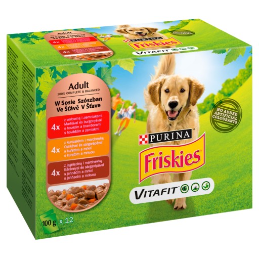 Purina FRISKIES Krmivo pre psov mäsová omáčka 12x 100g