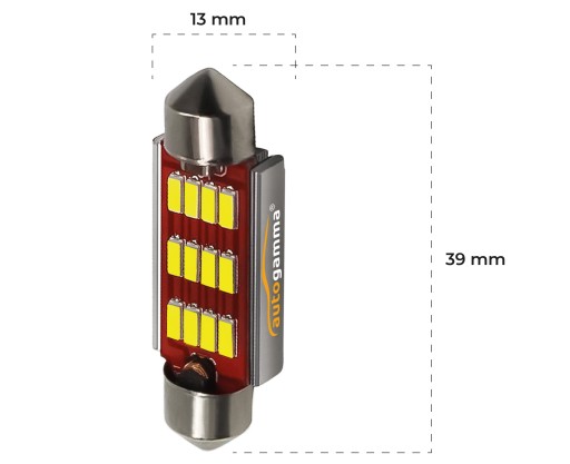 C5W LED žiarovka 39mm 5w 12 SMD 4014 Canbus Stabilizátor Sada 2 ks.