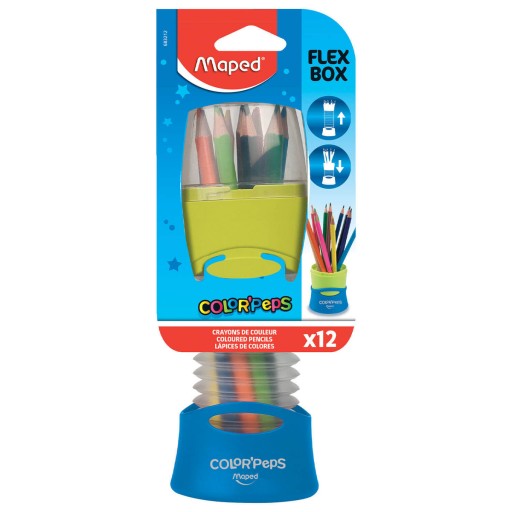Trojuholníkové pastelky Maped Colorpeps 12 farieb v ohybnom peračníku