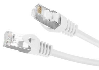 Sieťový kábel LAN ETHERNET internet cat 6 FTP RJ45 0,25m krútený pár Biely