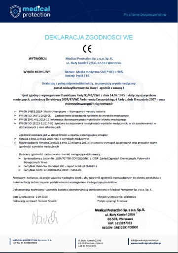 POĽSKÉ CHIRURGICKÉ MASKY CERTIFIKÁT PRE ZDRAVOTNÍCKE MASKY