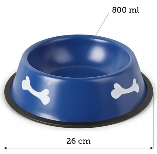 KOVOVÁ MISKA PRE PSA A MAČKU, protišmyková, 26 cm