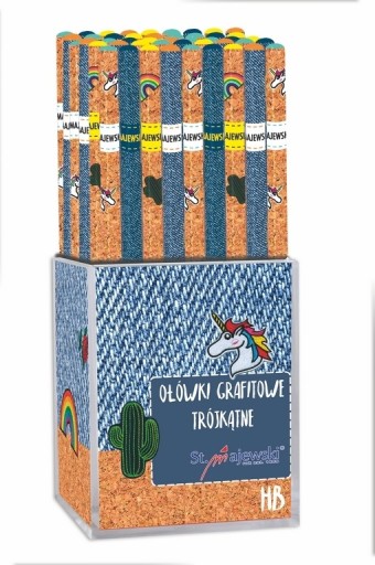 TROJUHOLNÍKOVÁ ŠKOLNÁ CERUHA HB JEANS UNICORN RAINBOW