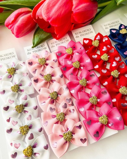 Glamour mašľa, čierne srdce, gumička čivava
