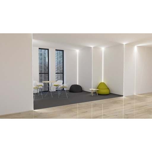 PVC PROFIL pre LED pásy, biely sadrokartón + opálový difúzor, 1 m