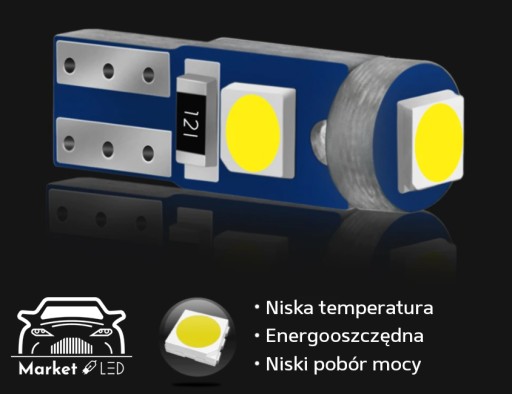 ORANŽOVÁ žiarovka - R5 T5 3 x POWER LED W1,2W W2W VÝKON
