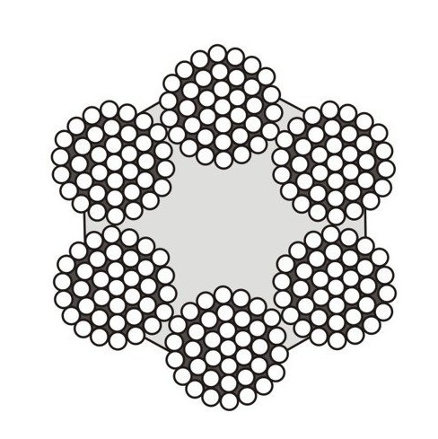 DIN3066 oceľové lano 10mm výplet 6x37 pozinkované - 1m