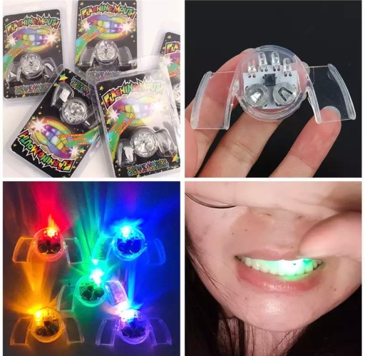 Svietiaci RGB LED kryt zubov, osvetlenie svietiacich LED zubov