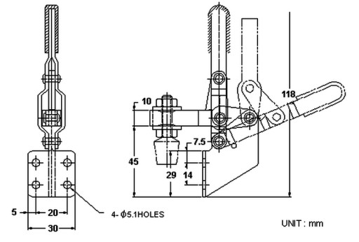 SVORKA VERTIKÁLNA RÝCHLOUPINA GH-101-B/100kg