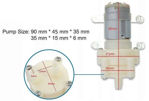 Membránové čerpadlo na vodu 6V 12V čerpadlo 2L/min R385