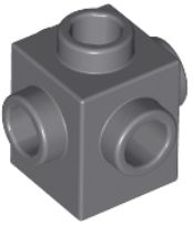LEGO 1X1 S POTRUBÍM TMAVO SIVÁ Č