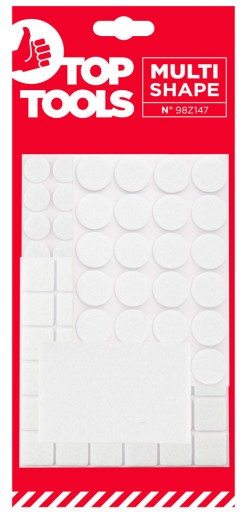 TOP TOOLS 98Z147 Samolepiace plstené podložky, biele, 106 ks.