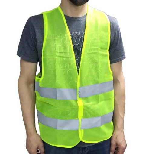 Žltá reflexná cestná výstražná vesta
