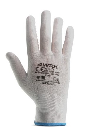OCHRANNÉ PRACOVNÉ RUKAVICE BIELE BODKY PVC XL-10