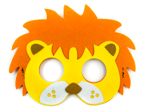 Plstená MASKA pre deti maškarný outfit LION