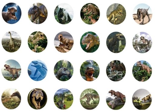 Baterkový projektor 25 diapozitívov Dinosaury Dinosaury Zvieratá Diapozitívy Červené