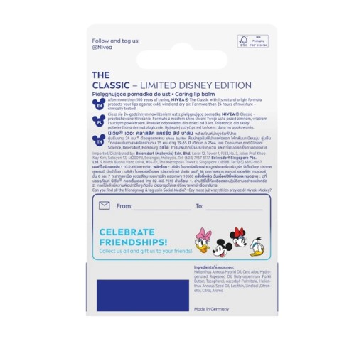 NIVEA OCHRANNÝ RUŽ NA RUŽ DISNEY MICKEY MOUSE THE CLASSIC