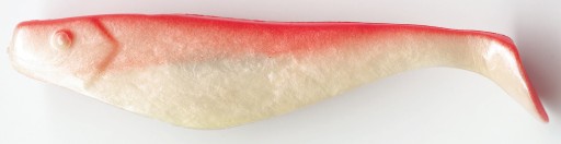 Gumová rybka, 13 cm, krémovo-ružová, zubáč