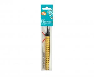 Zlatá tortová fontána s čiernymi hviezdičkami, 12 cm, 1 ks