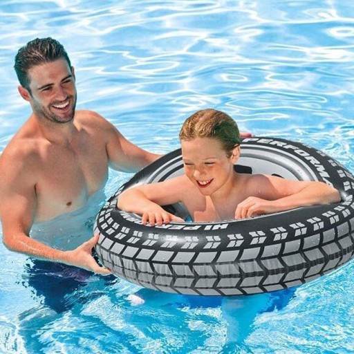 Nafukovacie záchranné koleso INTEX Plášť 91 cm Bazénové jazero ČIERNA