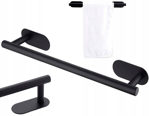 LOFY RAIL RUKOJEŤ NA STENU VEŠIAK NA UTERÁK Čierna 40CM OCEL