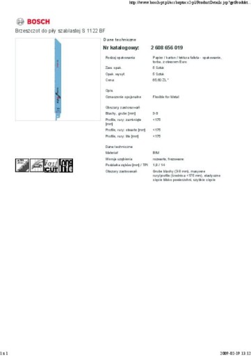 BOSCH S 1122 BF PÍLOVÝ LIST 225mm