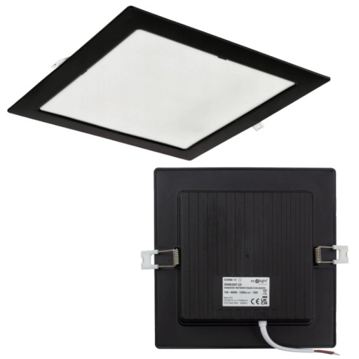 Plafon LED stropné svietidlo pod omietku Square Black 12W 17x17cm