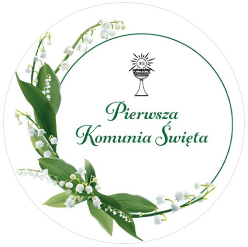 Nálepka na prijímanie Dekorácia na prvé sväté prijímanie Listy konvalinky 10cm