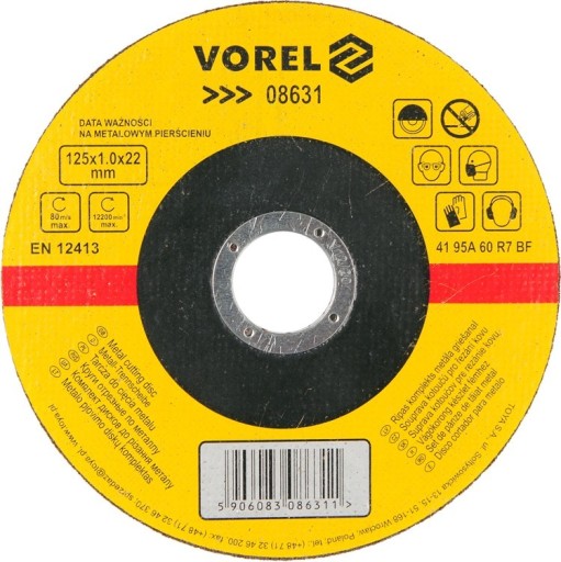 Kotúč rezný na kov 125x1x22 08631 Vorel