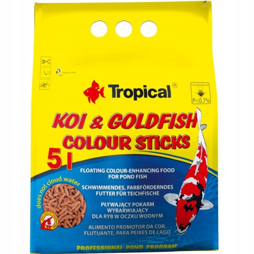 Tropické Koi&Goldfish Color Sticks 5L - 400g Rybie tyčinky