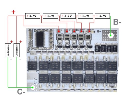 493 BMS 3-5S 100A nabíjací modul Balancer 12-21V Li-ion články