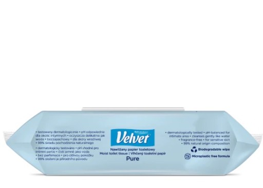 ZAMATOVÝ VLHČENÝ TOALETNÝ PAPIER PURE 1 BAL.
