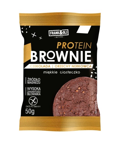 Bezlepkové proteínové sušienky Brownie 50g FRANK